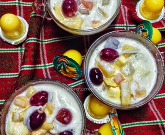 Buko and Fruit Salad (Young Coconut Meat Salad with Fruit Cocktail)