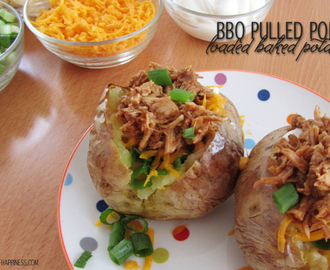 BBQ Pulled Pork Loaded Baked Potatoes