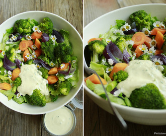 Salát s napařovanou zeleninou a tofu zálivkou
