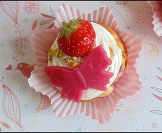Cupcakes aux fraises et chocolat blanc