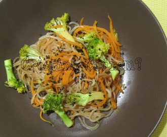 Shirataki noodles amb verdures