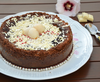 Cheesecake chocolat blanc spéculos litchi