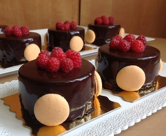 Malinovo-čokoládové pěnové dortíky