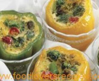 BROCCOLI QUICHE IN COLORFUL PEPPERS