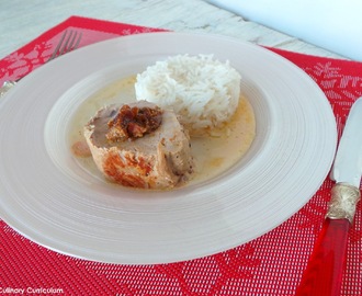 Filet mignon de porc farci au foie gras et aux figues (Pork tenderloin stuffed with foie gras and figs)