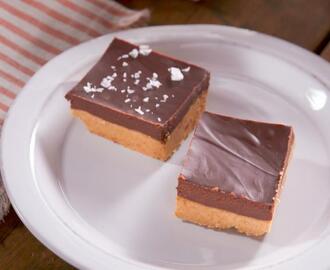 Peanut Butter Bars with Salted Chocolate Ganache