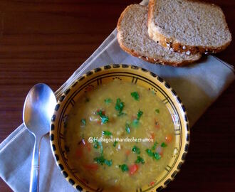 Soupe aux lentilles rouge et aux poivrons rouges/ Red lentil with red capscium soup
