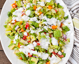 Tomato and Corn Chopped Salad with Cilantro Ranch Dressing