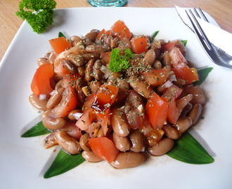 Salade de haricots borlotti, tomate et balsamique