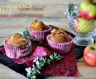 Muffins pommes aux flocons d’avoine cannelle et gingembre