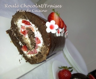 Gâteau roulé chocolat/fraises