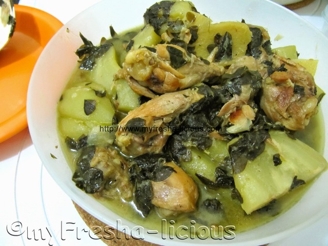 ChickenTinola with Sayote and Malunggay leaves