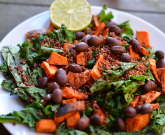Kale, Sweet Potato, Black Bean, and Quinoa Salad with Chipotle & Lime