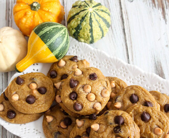 Pumpkin Cookies with Butterscotch and Chocolate Chips