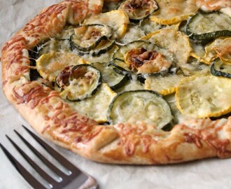 Roasted Zucchini and Yellow Squash Galette for #SundaySupper