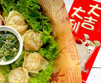 Jumbo Shrimp Wonton with Thai Salad & Spicy Dressing 欢乐嘻哈大团圆