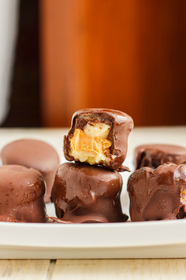 Chocolate Covered Banana and Peanut Butter Bites