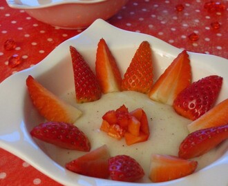 Crème dessert au basilic et aux fraises