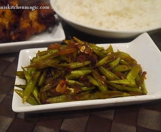 French Beans and Dried Prawns/Shrimps Stir Fry (Chinese Style)