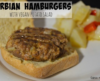 S is for Serbia: Pljeskavica (Hamburgers) with Vegan Potato Salad (Gluten Free)