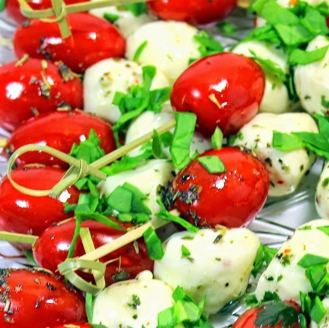 Tomato and Mozzarella Caprese Salad on a Stick - 52 Appetizers Recipe