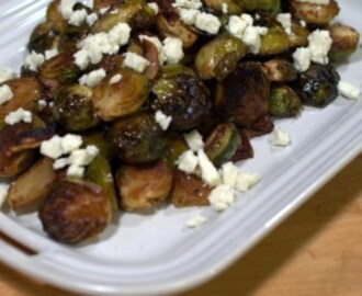 Roasted Brussels Sprouts And Apples With Balsamic Glaze