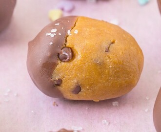 Healthy No Bake Cookie Dough Chocolate Covered Eggs + PROTEIN GIVEAWAY!