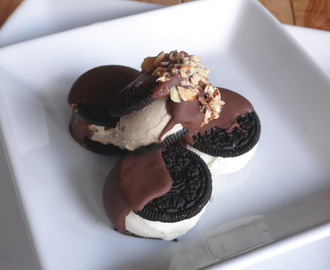 Little Oreo Ice Cream Sandwiches (Dipped in Dove Chocolate)