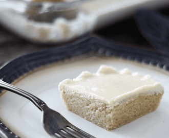 Gluten-Free Vegan White Texas Sheet Cake {Refined Sugar-Free}
