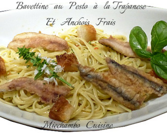 Bavettine au pesto Trapanese et anchois frais