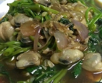 Ginisang Kangkong With Oyster