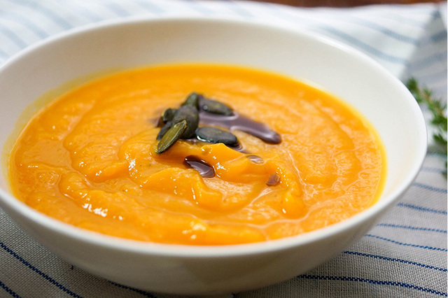 Roasted Butternut Squash and Sweet Potato Soup