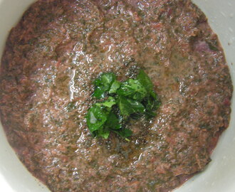 Thambdi bhaji sasam (Red Amaranth leaves sasam/ side dish)