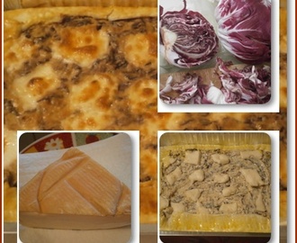 Slaný koláč s čekankou,rikotou a sýrem (Torta salata con radicchio ricotta e taleggio)