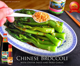 Chinese Broccoli with Oyster Sauce and Fried Garlic Recipe