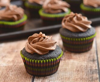 Super Moist Chocolate Cupcakes with Mocha Buttercream Frosting