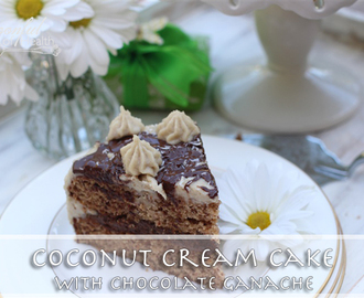 Coconut Layer Cake with Chocolate Ganache Center {paleo, dairy, refined sugar & gluten free}