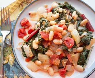 Swiss Chard & White Bean Stew with Onions & Tomatoes