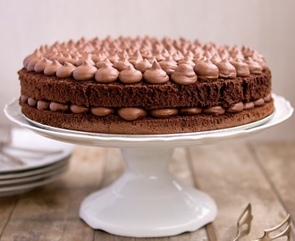 Kakaový dort s krémem z mascarpone a čokoládové ganache