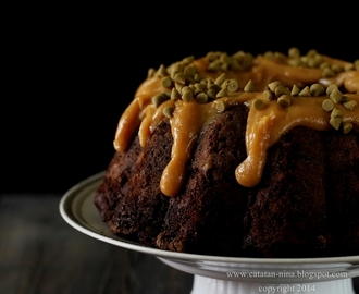 CHOCOLATE BANANA CAKE WITH PEANUT BUTTER ICING
