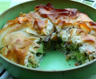 Krokante broccolitaart met feta & ham