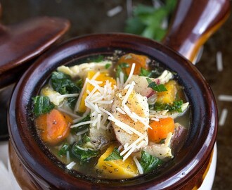 Roasted Butternut Squash, Red Potato, and Kale Soup