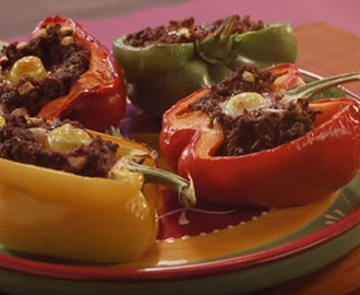 Gezond, lekker en perfect voor in de Airfryer: Gevulde paprika’s met gehakt!