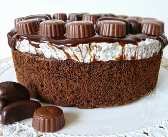 Čokoládová torta s tvarohom a višňami