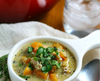 Paleo Creamy Chicken & Cauliflower Rice Soup