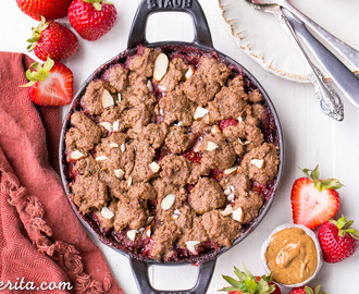 Strawberry Crisp with Almond Butter Crumble (Paleo + Vegan)