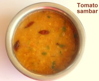 Tomato sambar recipe – How to make tomato or thakkali sambar recipe – tomato sambar for idli and dosa