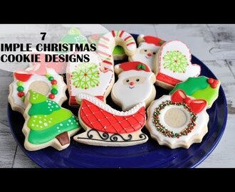 CHRISTMAS DECORATED COOKIES, SIMPLE DESIGNS FOR BEGINNERS, HANIELA&#39;S