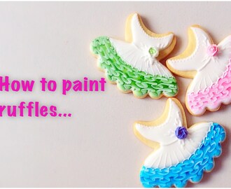 How to paint ruffles. One stroke technique. My little bakery.