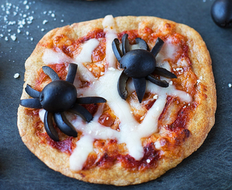 Mini Spooky Spider Pizzas with California Ripe Olives